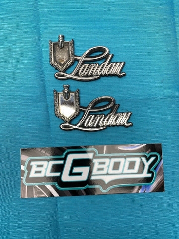 1978 - 1980 Chevrolet Monte Carlo Landau Sail Panel Script Emblem Pair OEM GM