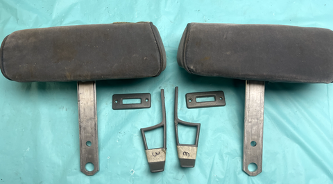 1978-1988 Gbody Monte Cutlass Regal Bench Seat Head Rest Set Pair Gray OEM GM