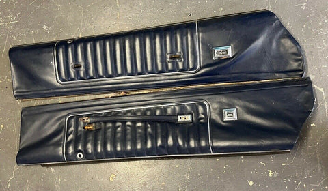 1978 - 1980 Chevrolet Monte Carlo Upper Door Panel Templates Leather Blue OEM