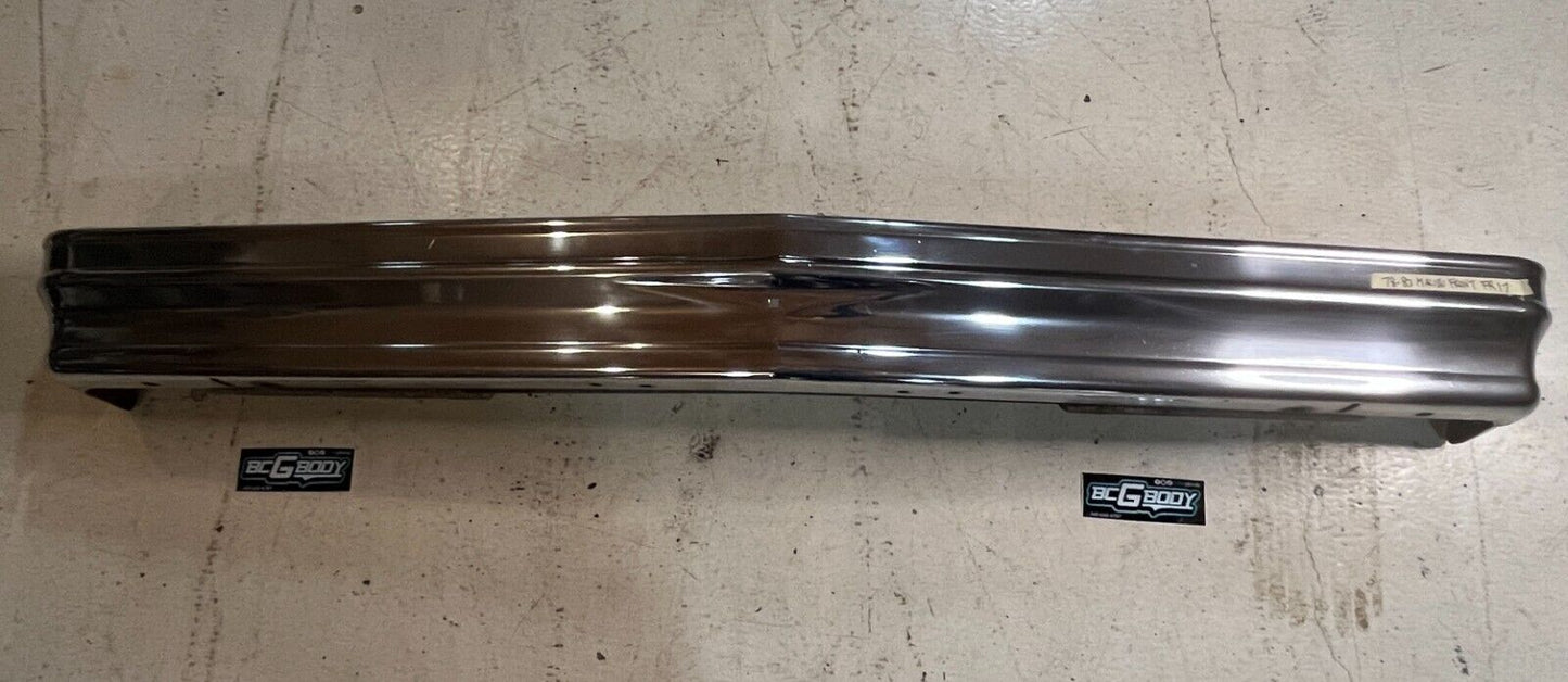 1978-1983 Gbody Chevrolet Malibu Smoothie Chrome Bumper Front OEM Genuine GM