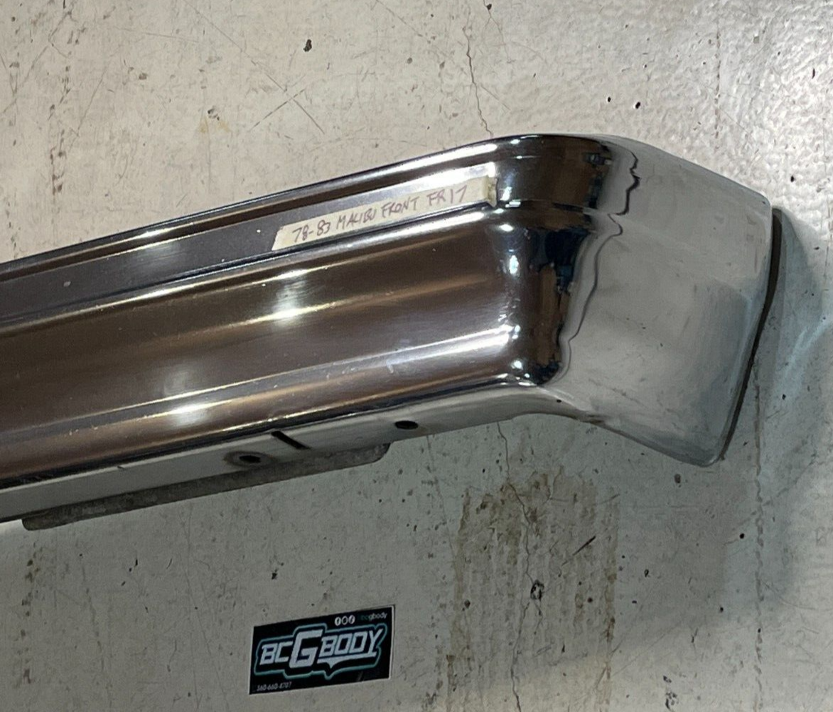 1978-1983 Gbody Chevrolet Malibu Smoothie Chrome Bumper Front OEM Genuine GM