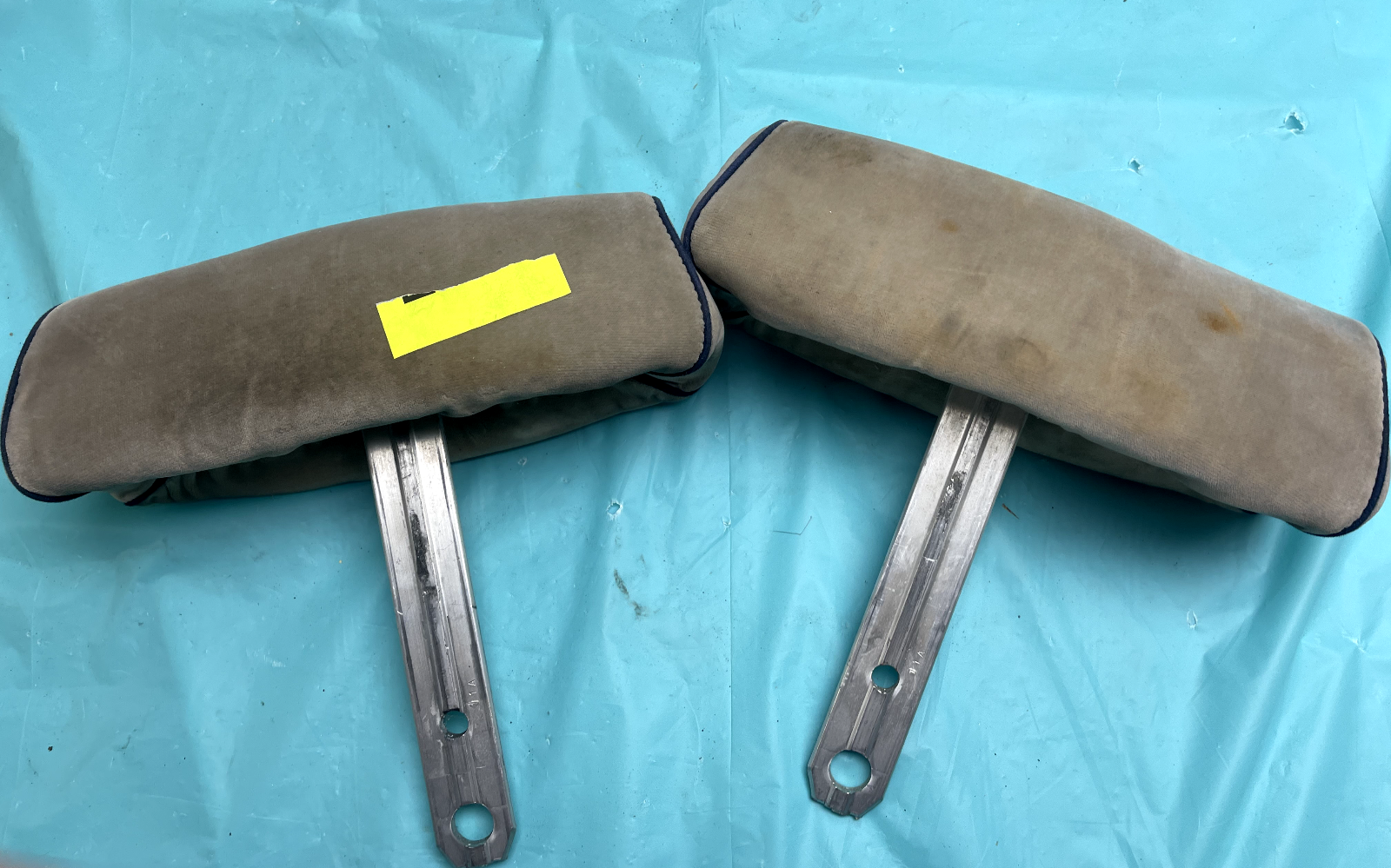 1978-1988 Gbody Regal Bench Seat Head Rest Set Pair Gray Templates Cores OEM GM