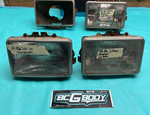 1980-1986 Gbody Monte Cutlass Regal Elco Headlight Bucket & Retainer SET OEM GM