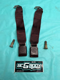 1978-1988 Gbody Monte Bench Seat Seatbelt Set Kit Oxblood Cutlass Regal OEM GM