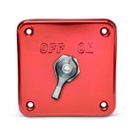 Battery Disconnect Switch W/Alt Cut Off & Panel Mount - Bright Red Fusioncoat Finish