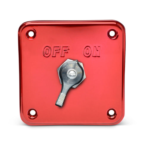 Battery Disconnect Switch W/Alt Cut Off & Panel Mount - Bright Red Fusioncoat Finish