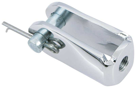 Universal 3/8"-24 Brake Pedal Clevis - Chrome Plated