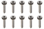 Universal Chrome Screw Set with integral Washer  #8 x 1" - Set of 10 - Various Models