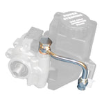 Power steering pump,GM type II,Aluminum,Attached aluminum reservoir,16 mm pressure,-8 AN return,Bright clear