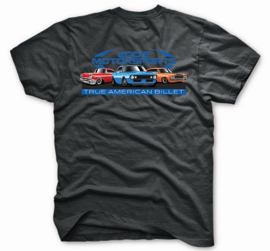 T-Shirt,100% Cotton,Eddie Motorsports Chevy Design,Mens Extra Large,Black