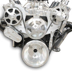 Pulley Kit,8 rib serpentine,Chevy Small Block,Aluminum,AC, No Power Steering,170A alt,Raw Machined finish