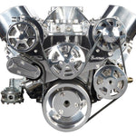 Pulley Kit,8 rib serpentine,Chevy Big Block,Aluminum,AC,Power Steering-No Reservoir,170A,Bright clear coat