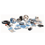 Pulley Kit,8 rib serpentine,Chevy LS,Aluminum,No AC,Power Steering-Plastic Reservoir,170A,Clear coated