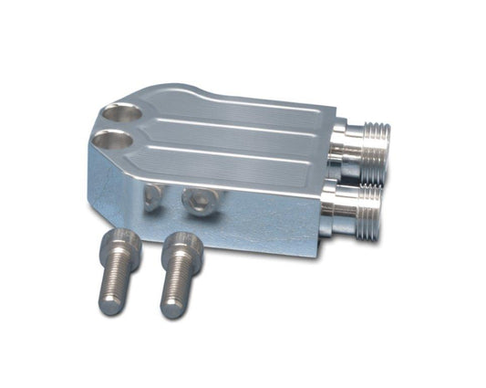 Air Compressor Manifold,Aluminum,Adapts -8 and -10 lines to Sanden AC compressor,Bright polished finish