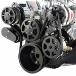 Pulley Kit,serpentine,Chevy Big Block,Aluminum,AC,Power Steering-No Reservoir,170A,Gloss black Fusioncoat