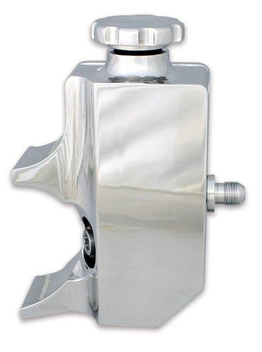 Power Steering Reservoir,Billet Aluminum,Clip-On Replacement For GM Type II Pump,Bright clear Fusioncoat finish