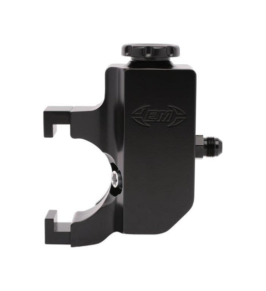 Power Steering Reservoir,Billet Aluminum,Clip-On Replacement For GM Type II Pump,Matte black Fusioncoat finish