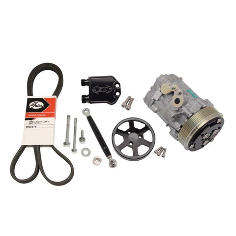 A/C kit for Gen V Chevy LT1,Includes compact Sanden compressor,manifold & clutch cover,Gloss black anodized