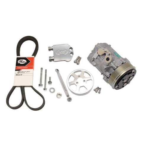A/C kit for Gen V Chevy LT1,Includes compact Sanden compressor,manifold & clutch cover,Clear anodized finish