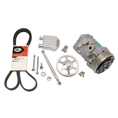 A/C kit for Gen V Chevy LT1,Includes compact Sanden compressor,manifold & clutch cover,Raw machined finish