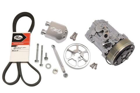 A/C kit for Gen V Chevy LT1,Includes compact Sanden compressor,manifold & clutch cover,Bright polished finish