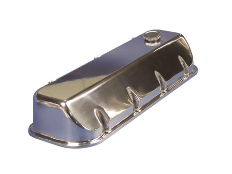 Valve Covers,Chevy Big Block,Aluminum,Tall,Angle Cut,Clears Most Roller Rockers & Girdles,Bright polished finish