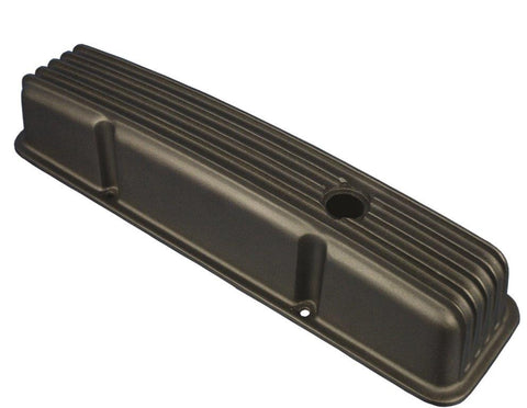 Valve Covers,Chevy Small Block,Aluminum,Finned,Tall,Matte black Fusioncoat finish