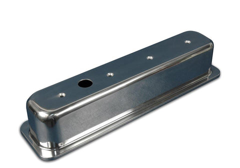 Valve Covers,Chevy Small Block,Aluminum,Tall,Center Bolt,Bright polished finish