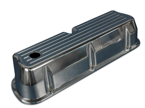 Valve Covers,Ford Small Block 289-351,Aluminum,Tall,Ball Milled,Bright clear Fusioncoat finish