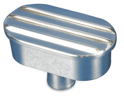 Valve Cover Breather,Aluminun,Oval,Finned Top,Bright polished finish