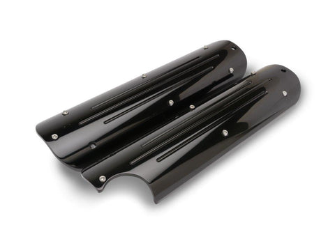 Coil Covers,LS Chevy,Aluminum,Ball Milled Top,W/Oil Fill Cut-Out,Made in the USA,Gloss black anodized finish