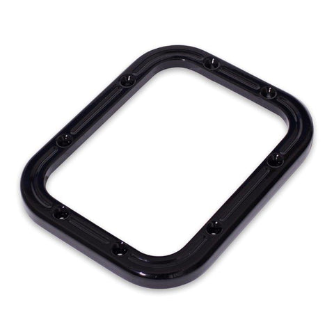 Shifter bezel kit,Billet Aluminum,Ball Milled style,5.25"W X 6.75"L,Made in the USA,Gloss black Fusioncoat