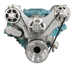 Pulley Kit,Serpentine,Pontiac 326-455,8bolt water pump,AC,No Power steering pump,145A alternator,Raw machined