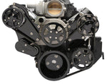 Pulley kit,Serpentine,Chevy LS with VVT,AC,Power steering(aluminum reservoir),170A alternator,Gloss black