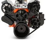 Pulley Kit,8rib serpentine,Chevy Big Block,Aluminum,No AC,Power steering Aluminum Reservoir,170A,Black anodize