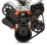 Pulley Kit,8 rib serpentine,Chevy Big Block,Aluminum,No AC,Power Steering-No Reservoir,170A alt,Matte black