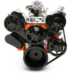 Pulley Kit,serpentine,Chevy Big Block,Aluminum,AC,Power Steering-No Reservoir,170A alternator,Black anodize