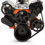 Pulley Kit,serpentine,Chevy Big Block,Aluminum,No AC,Power Steering-No Reservoir,170A alternator,Gloss black