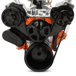 Pulley Kit,serpentine,Chevy Small Block,Aluminum,AC, No Power Steering,170A alternator,Gloss black finish