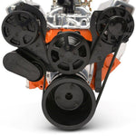 Pulley Kit,serpentine,Chevy Small Block,Aluminum,AC, No Power Steering,170A alternator alt,Matte black finish