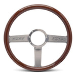 Steering Wheel,SS logo,Aluminum,15 1/2,Half-wrap,Made In USA,Clear anodize spokes,Wood grip
