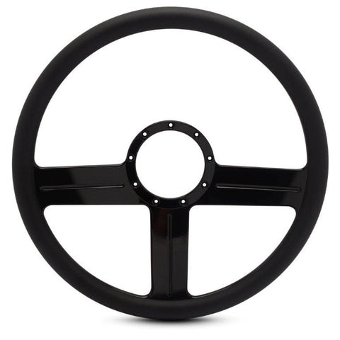 Steering Wheel,G3 style,Aluminum,15 1/2,Half-wrap,Made in the USA,Gloss black Fusioncoat spokes,Black grip