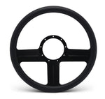 Steering Wheel,G3 style,Aluminum,13 3/4,Half-wrap,Made in the USA,Matte black Fusioncoat spokes,Black grip