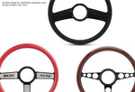 Steering Wheel,Fury style,Aluminum,15 1/2,Half-wrap,Made in the USA,Clear anodized spokes,Tan grip