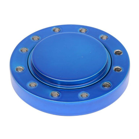 Steering Wheel Hub and Cap,Billet aluminum,Boat,Dino/Momo/Uflex 6 bolt wheels,Bright blue Fusioncoat finish