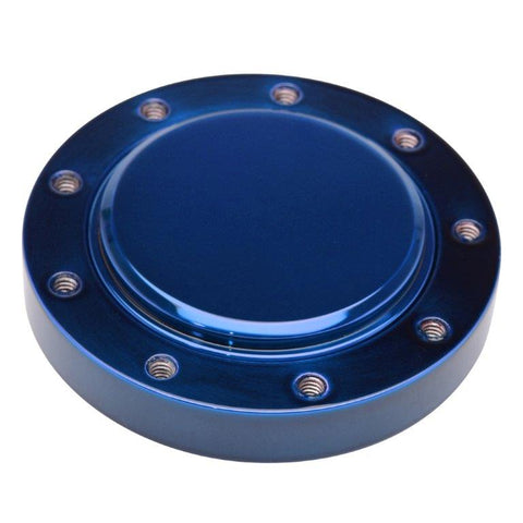 Steering Wheel Hub and Cap,Billet aluminum,Boat,fits Eddie Motorsports 9 bolt wheels,Bright blue Fusioncoat