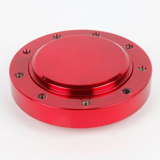 Steering Wheel Hub and Cap,Billet aluminum,Boat,fits Eddie Motorsports 9 bolt wheels,Bright red Fusioncoat