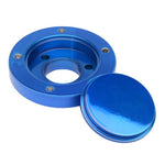 Steering Wheel Hub and Cap,Billet aluminum,Boat,Grant 5 bolt wheels,Bright blue Fusioncoat finish