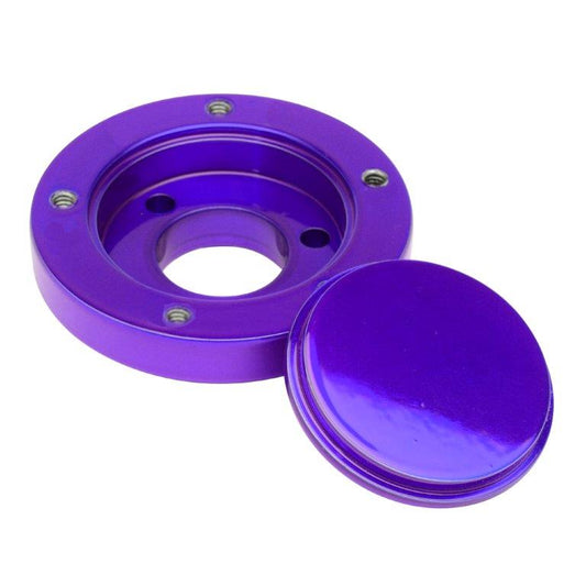 Steering Wheel Hub and Cap,Billet aluminum,Boat,Grant 5 bolt wheels,Bright purple Fusioncoat finish