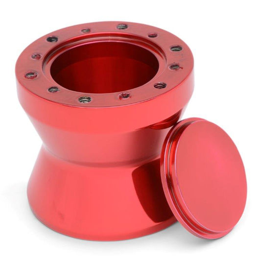 Steering Wheel Hub and Adapter,Billet aluminum,Boat,Momo/Dino/Uflex 6 bolt wheels,Bright red Fusioncoat finish